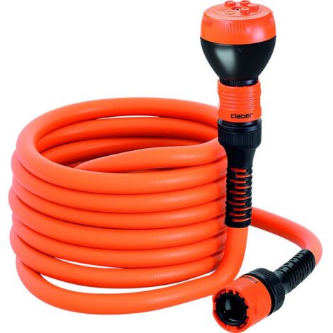 Claber TWIDDY 25m Tuyau extensible avec accessoires, ultraléger anti-torsion, raccords Quick-Click et lance à 5 jets, flexible et compact (1/2)