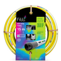 FITT NTS TOBBY 5/8" (15 mm) 15 m - Tuyau d'Arrosage pour Jardins pour Utilisation Intensive, avec Lance à Débit Réglable et Raccords