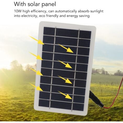 Eosnow 10 W 12 V solarbetriebener Abluftventilator für runde Rohre, ABS-Solarpanel-Belüftungsventilator-Set für Haustierhaus, Hühnerstall, Wohnmobil, Gewächshaus