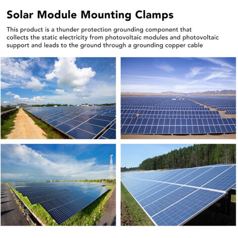 Eosnow 10 Stück Solar-Montagesystem, Erdungsclip, Lug-Halterung, Klemmen, Photovoltaik-Unterstützungsteile