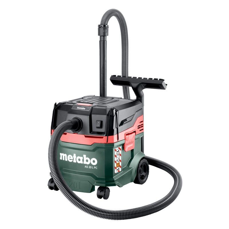 NEWTON Bidone aspirasolidi e liquidi 30 lt, potenza 1200w, con fusto in  acciaio inox e presa per elettroutensili, incluso tubo flessibile, spazzola  per aspiratore, filtro, foro uscita liquidi