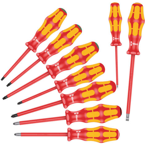 Set di 9 cacciaviti isolati Kraftform Plus WERA 160i/162i/167i/9
