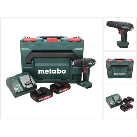 Trapano a percussione a batteria Metabo SB 18, 2x 2,0 Ah + caricabatterie in metaBOX 145