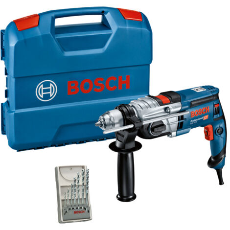 Set di trapani a percussione Bosch GSB 20-2 con set di punte per muratura in valigetta a L