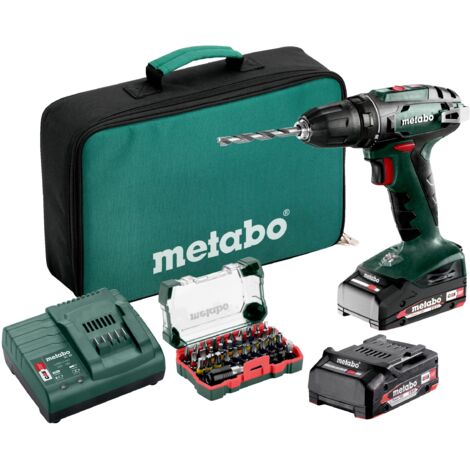 Metabo – Trapano avvitatore a batteria 18V con 2 batterie 2.0Ah – Coppia massima 48Nm – Mandrino rapido – Luce di lavoro integrata (1/4)