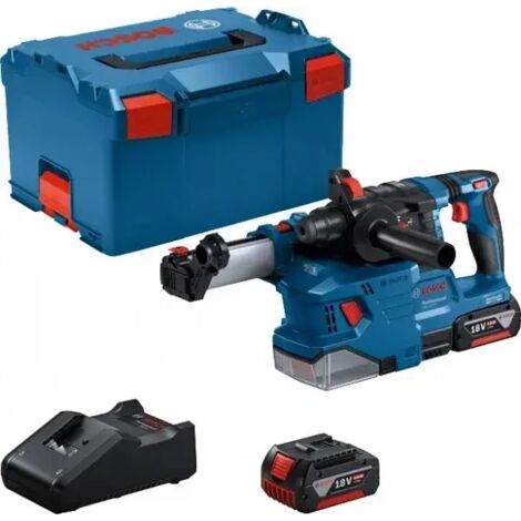 Martello perforatore a batteria con SDS plus GBH 18V-22, 2x batteria GBA 18V 4.0Ah/L-BOXX, spazzola a rullo
