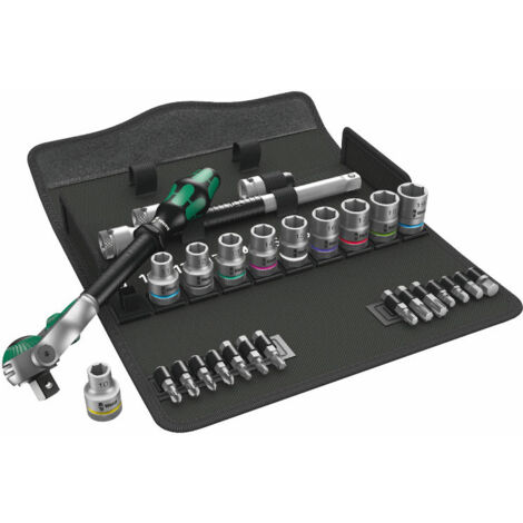 Set di cricchetti Wera 8100 SC 6 Zyklop, 1/2" drive, metrico, 28 pezzi