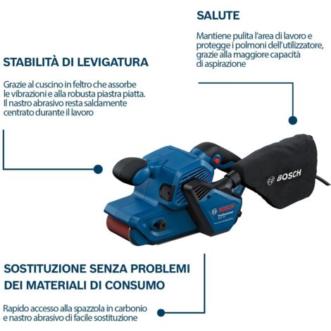 Levigatrice A Nastro Bosch GBS 750 - 850W Per Legno E Metallo Con Sacchetto Raccolpolvere - Foto 3