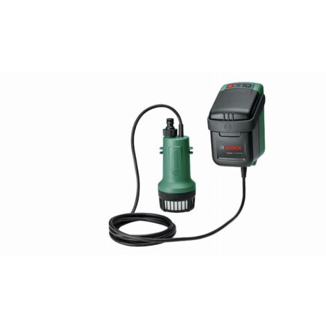 Pompa per acqua piovana a batteria Bosch GardenPump 18V-2000, 1x PBA 2,5 Ah e caricabatterie