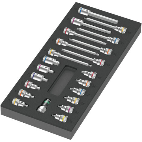 Wera 9723 Inserto in schiuma Zyklop B Set di bussole da 3/8" 1