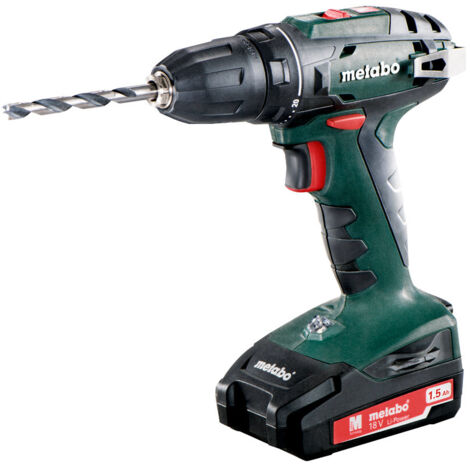 Trapano avvitatore a batteria Metabo BS 18, 2x 1,5 Ah e caricabatterie in valigetta
