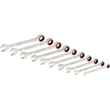 Bosch Professional 1600A02AU0 Set di chiavi combinate a cricchetto 10 Pz. (1/4)