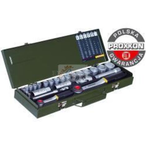 Serie di chiavi a bussola da 1/4" e 1/2" con cricchetto 27 pezzi Proxxon 23020
