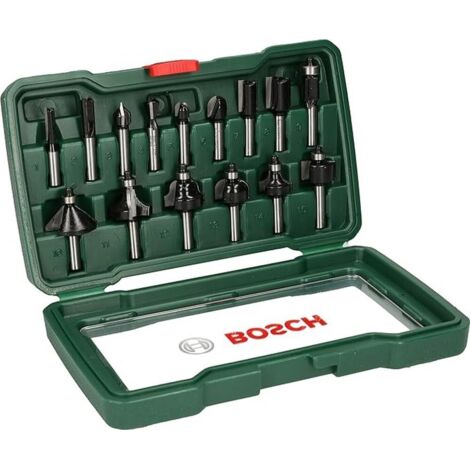 Bosch Set Da 15 Pezzi Di Frese In Metallo Duro, Per Legno, 45 X 40 X 25 Cm, Verde