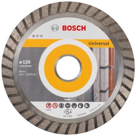 Disco da taglio diamantato standard per universale Turbo, 125x22,23x2x10 mm, confezione da 10