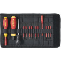 Wiha Set di giravite dinamometrici TorqueVario®-S electric 0,8-5,0 Nm assortiti 14 pz. campo di coppia meccanica a regolazione variabile con borsa pieghevole (40674)