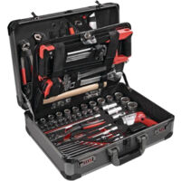 Assortimento di utensili NOW 136 pezzi in valigetta di alluminio, incluso cacciavite a batteria