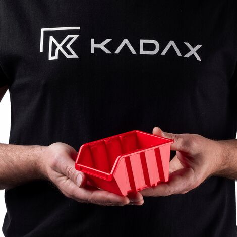 KADAX Workshop stapelkist, stapelbox van PP-kunststof, opbergbox in verschillende maten, opbergdozen voor gereedschapswand, opbergdoos, sorteerdoos (rood, 50 stuks, 155 x 100 mm