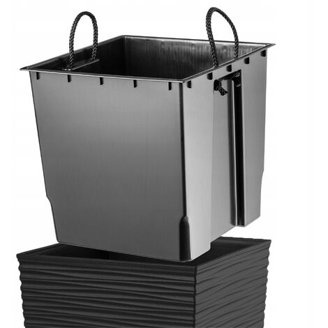 KADAX Blumentopf, Blumenkübel aus Kunststoff, Pflanzkübel, 25 cm, Schwarz