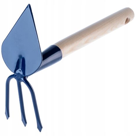 KADAX Hacke aus Metall, Gartenhacke mit Stiel aus Holz, 3 Zinken