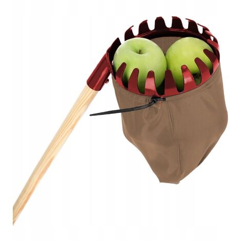 KADAX Obstpflücker zum Ernten von Äpfeln, Kirschen, Pflaumen, mit Holzstiel