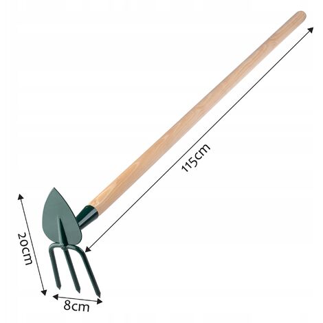 KADAX Hacke, Gartenhacke, Doppelhacke für Garten, 3 Zinken Herz, mit