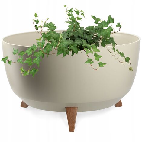KADAX Blumentopf Beige 17 Cm - Eleganter Übertopf Für Drinnen & Draußen