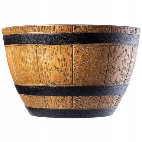 KADAX Blumentopf, Blumenkübel aus Kunststoff, rund, 33 cm, Hellbraun