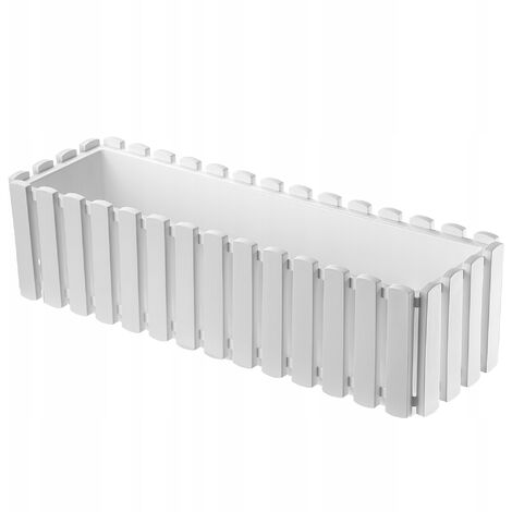 KADAX Blumenkasten, Balkontopf, Blumentopf in Latten-Optik, 60cm, weiß