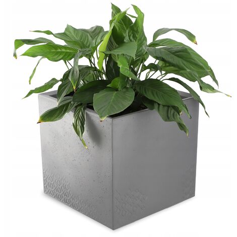KADAX Pflanzkübel aus Kunststoff, quadratischer Blumentopf, Anthrazit, 39 cm (1/5)