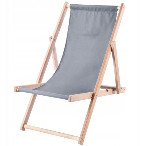 KADAX Liegestuhl, Strandstuhl aus Holz, Sonnenliege bis 120kg, Liege aus Buchenh (1/5)