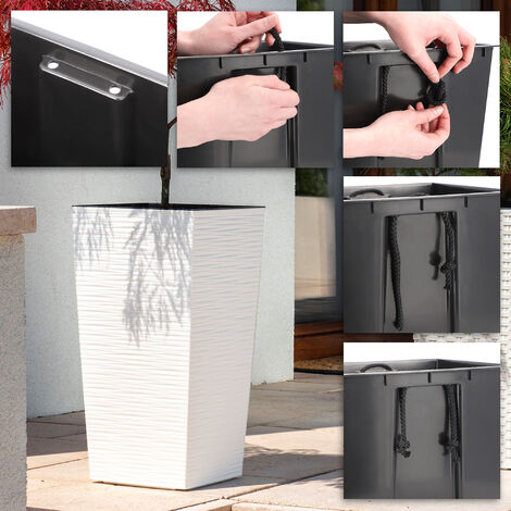 Lusibaka Blumentopf-Set – 4 Töpfe Mit Untersetzern (19/17/15/13 Cm), Grün