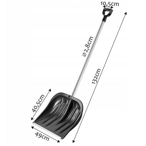 KADAX Schneeschaufel mit ergonomischem Griff, Kunststoff-Blatt, schwarz