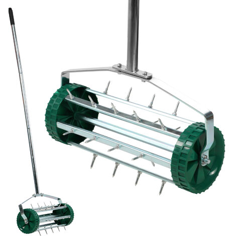 KADAX Handvertikutierer aus robusten Stahl, Aerifizierer mit 3,3cm Nägeln, 148cm