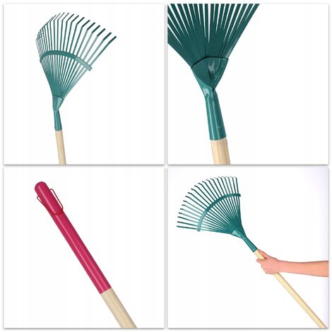 Kadax Rechen, Laubruch, notevole duro con gambo per giardino, prato, comodo giardino Hhark, ventola di foglie, ritardo blys, utensile da giardino, giardino addomesticato (filo