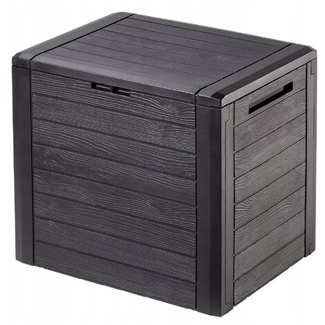 KADAX Gartenkiste, Aufbewahrungsbox aus Kunststoff, 140L, Dunkelbraun