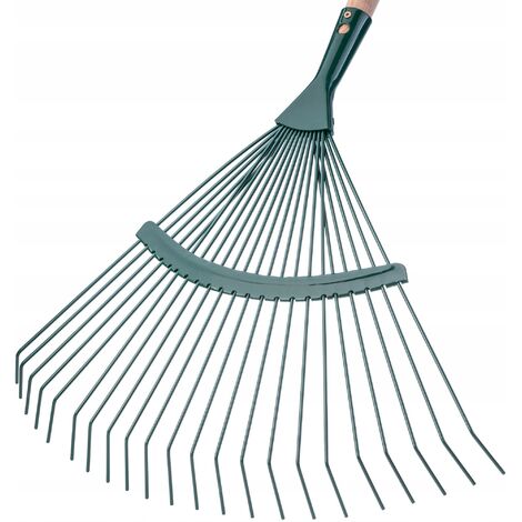 KADAX Rechen, Laubrechen, regulierbare Harke mit Stiel für Garten