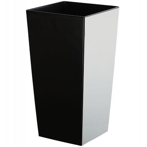 KADAX Glatt Blumentopf aus Kunststoff, mit Einlage, 30 cm, Schwarz (1/5)