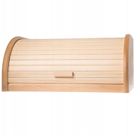 KADAX geräumiger Brotkasten aus hochqualitativem Holz, Brotbehälter mit Rolldeck