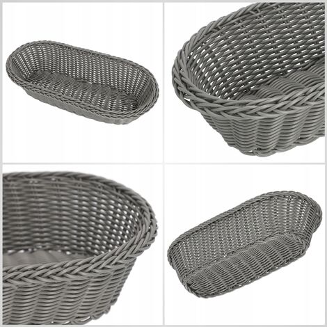 6 Stück Ovale Geflochtene Körbe Für Obst & Geschenke – 22.9 X 15.2 X 5.7 Cm, Mit Bändern & Beuteln, Ideal Für Küche & Deko
