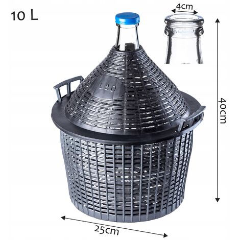 MIKONI Glas-Gärballon 15L Set – Inkl. Korb, Gärröhrchen & Hefe – Perfekt Für Wein, Bier & Tinkturen