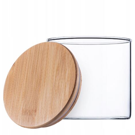 Borosilikat Glasbehälter Mit Bambusdeckel - Luftdichtes Vorratsglas Für Lebensmittel