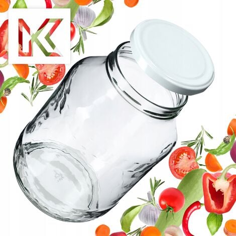 KADAX Einmachgläser 1,7L Mit Schraubdeckel - 12 Stück Set Für Gurken & Kimchi
