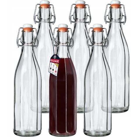 KADAX Universale Flasche mit Bügelverschluss, dichte Bügelflasche, vintage Glasf