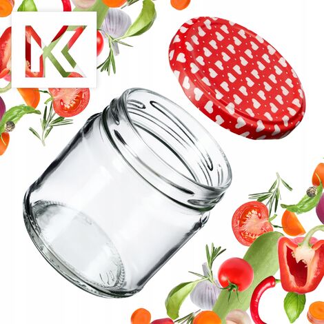 KADAX Kleine Inmaakpotten, 200 Ml, Jampotten, Diameter 66 Mm Potten Voor Honing En Specerijen Luchtdichte Potten Weckpotten Ronde 100 Stuks Rood 1643199336