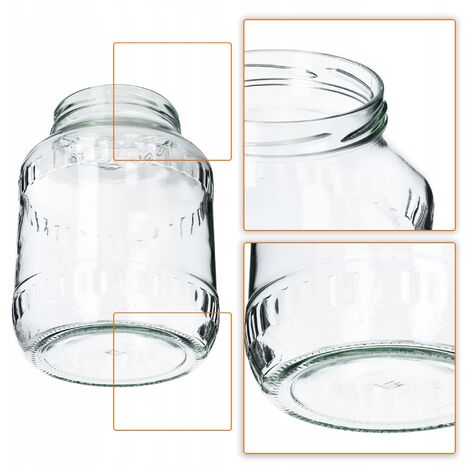KADAX Einmachgläser 2,5L Mit Schraubdeckel - 12 Stück Gold Deckel