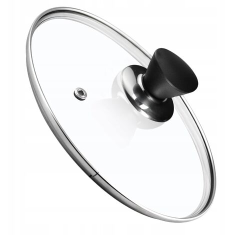 KADAX Topfdeckel, Universaldeckel aus Glas mit Schwarzmatt griff, Deckel, 28 cm (1/5)