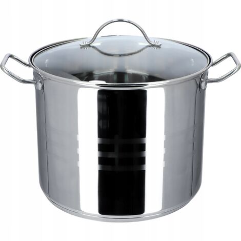 KADAX Kochtopf, hoher Topf mit Deckel, Suppentopf aus Edelstahl, 9L