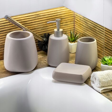 Keramik Seifenspender 360ml | Beige Mit Pumpe Badezimmer