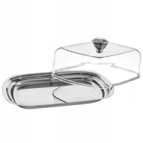 Butterdose Mit Glasglocke 2er Set - Edelstahl 250g Kapazität Lebensmittelecht